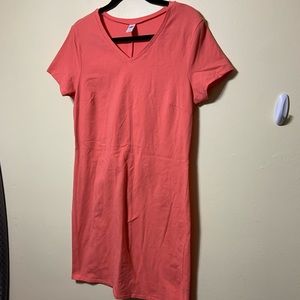 Tangerine midi short sleeve dress